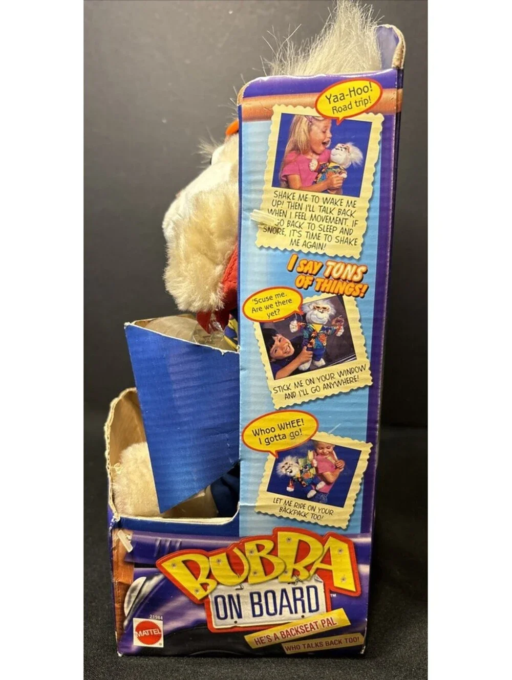 NEW NIB NOS VTG 1998 Mattel Bubba on Board Talking Bear Works Suction Cups Paws